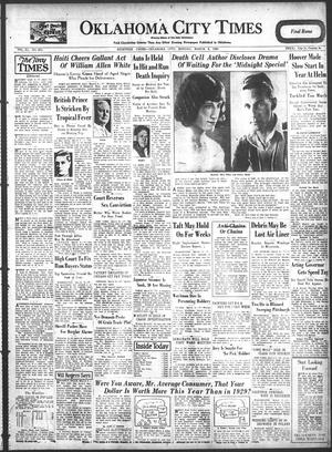 Primary view of object titled 'Oklahoma City Times (Oklahoma City, Okla.), Vol. 40, No. 251, Ed. 1 Monday, March 3, 1930'.