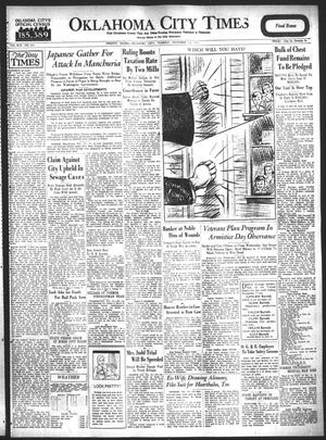 Primary view of object titled 'Oklahoma City Times (Oklahoma City, Okla.), Vol. 42, No. 154, Ed. 1 Tuesday, November 10, 1931'.