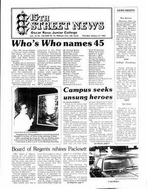 Primary view of object titled '15th Street News (Midwest City, Okla.), Vol. 12, No. 15, Ed. 1 Thursday, January 27, 1983'.