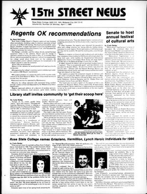 15th Street News (Midwest City, Okla.), Vol. 15, No. 24, Ed. 1 Monday, April 7, 1986