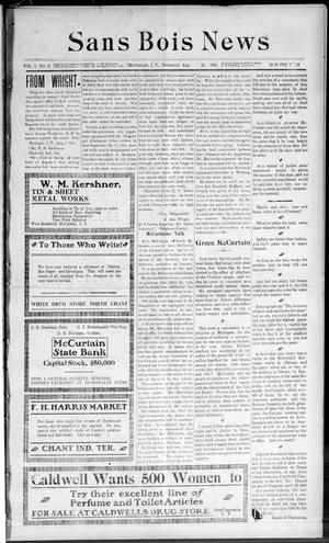Sans Bois News (McCurtain, Indian Terr.), Vol. 1, No. 47, Ed. 1 Thursday, August 24, 1905