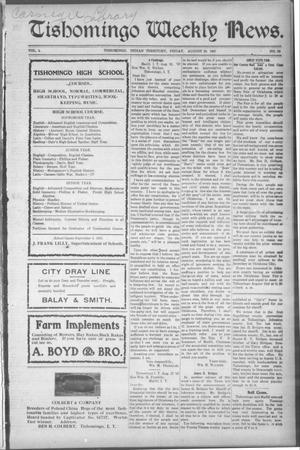 Tishomingo Weekly News. (Tishomingo, Indian Terr.), Vol. 4, No. 50, Ed. 1 Friday, August 30, 1907