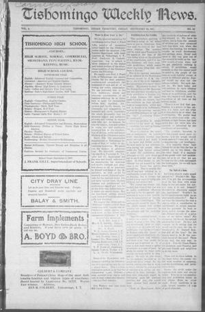 Tishomingo Weekly News. (Tishomingo, Indian Terr.), Vol. 4, No. 52, Ed. 1 Friday, September 13, 1907