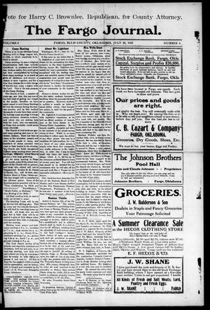 The Fargo Journal. (Fargo, Okla.), Vol. 8, No. 4, Ed. 1 Friday, July 22, 1910