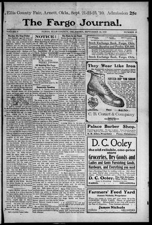 The Fargo Journal. (Fargo, Okla.), Vol. 8, No. 13, Ed. 1 Friday, September 16, 1910