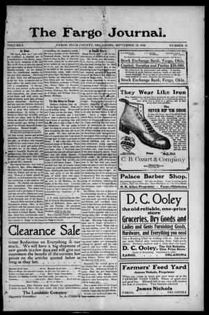The Fargo Journal. (Fargo, Okla.), Vol. 8, No. 15, Ed. 1 Friday, September 30, 1910