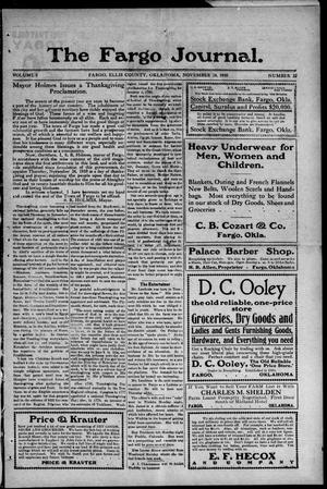 The Fargo Journal. (Fargo, Okla.), Vol. 8, No. 22, Ed. 1 Friday, November 18, 1910