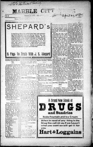 Marble City News (Marble City, Okla.), Vol. 2, No. 23, Ed. 1 Friday, April 26, 1912