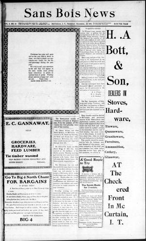 Primary view of object titled 'Sans Bois News (McCurtain, Indian Terr.), Vol. 1, No. 13, Ed. 1 Thursday, December 29, 1904'.