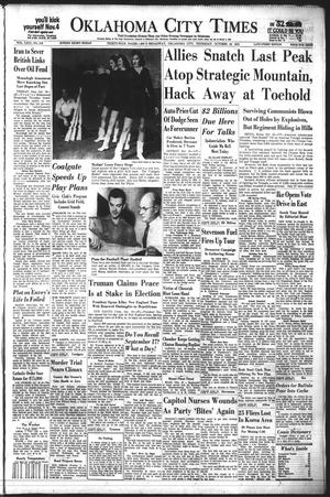 Primary view of object titled 'Oklahoma City Times (Oklahoma City, Okla.), Vol. 63, No. 216, Ed. 4 Thursday, October 16, 1952'.