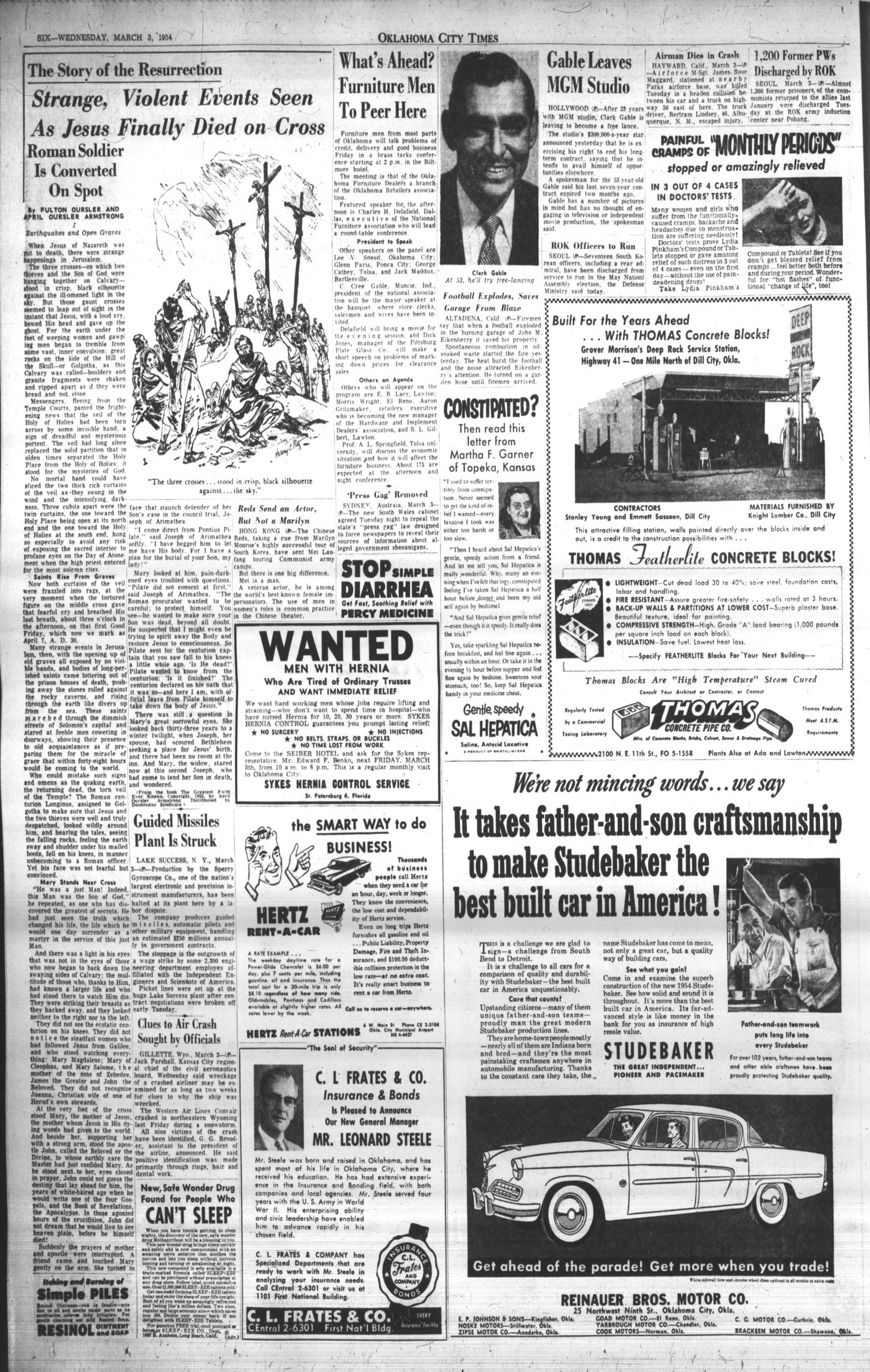 Oklahoma City Times (Oklahoma City, Okla.), Vol. 65, No. 21, Ed. 1 Wednesday, March 3, 1954
                                                
                                                    [Sequence #]: 6 of 48
                                                