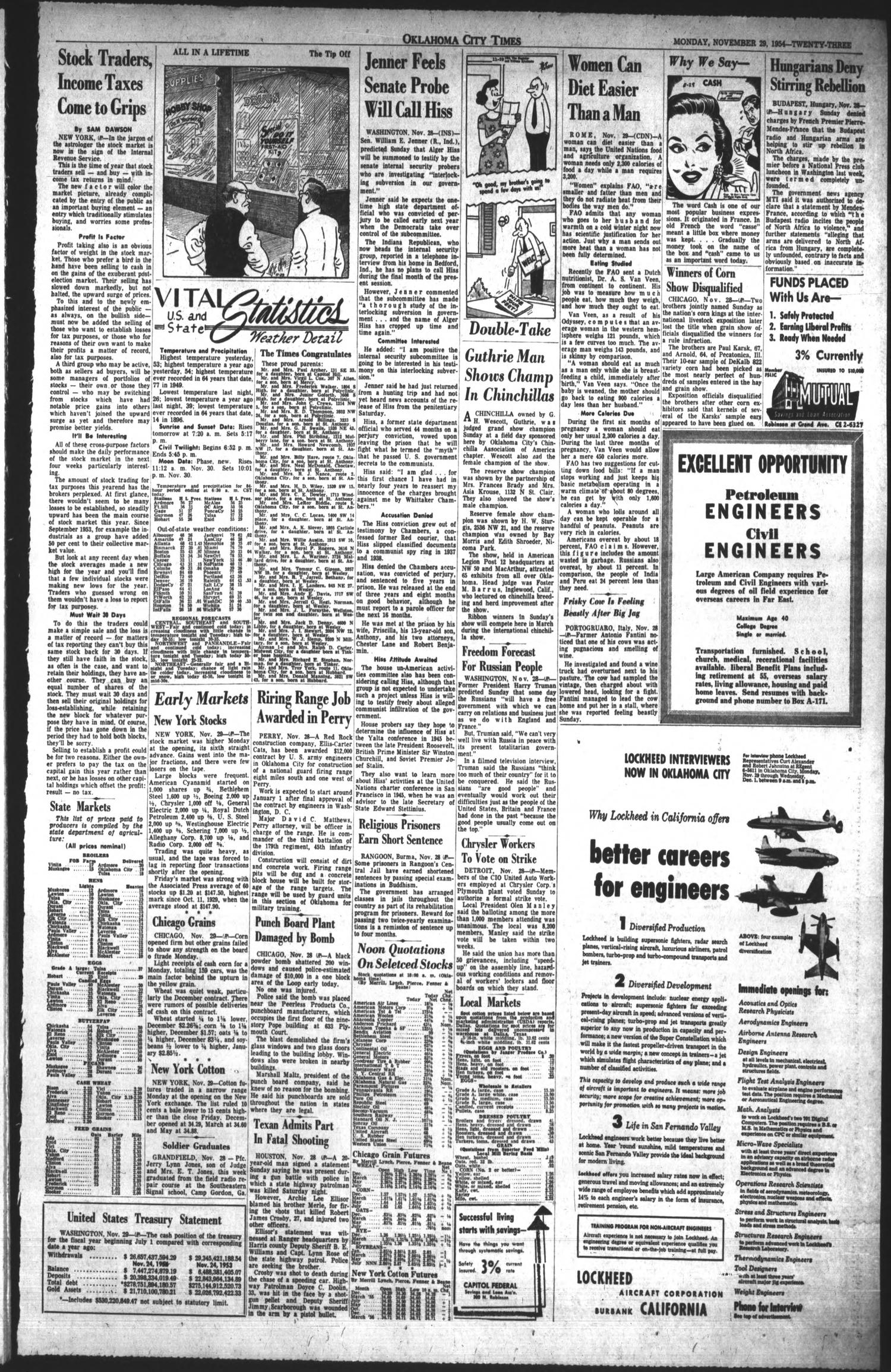 Oklahoma City Times (Oklahoma City, Okla.), Vol. 65, No. 253, Ed. 4 Monday, November 29, 1954
                                                
                                                    [Sequence #]: 5 of 5
                                                
