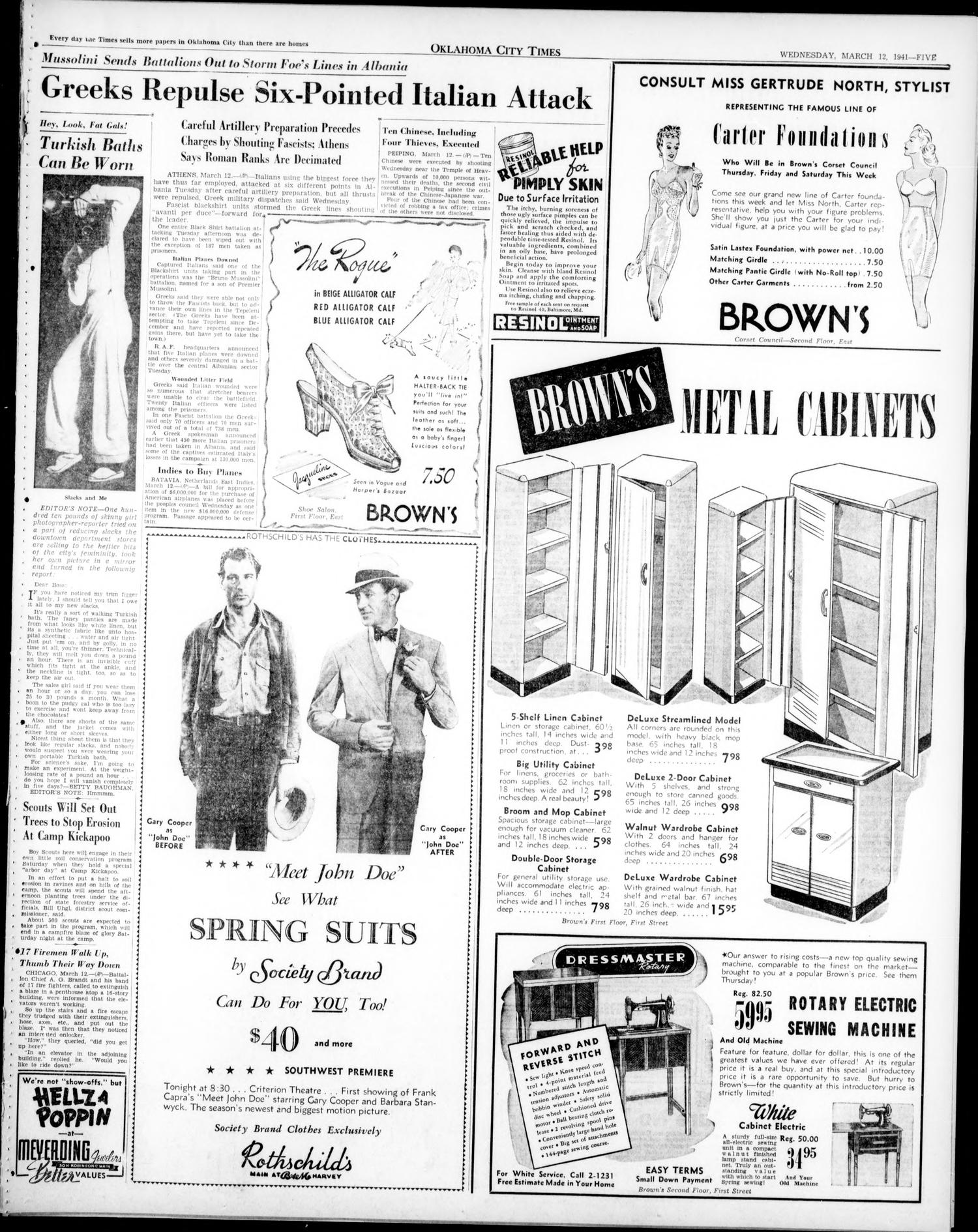 Oklahoma City Times (Oklahoma City, Okla.), Vol. 51, No. 252, Ed. 3 Wednesday, March 12, 1941
                                                
                                                    [Sequence #]: 4 of 9
                                                