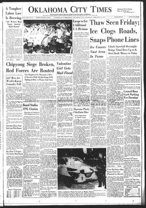 Primary view of object titled 'Oklahoma City Times (Oklahoma City, Okla.), Vol. 62, No. 8, Ed. 3 Thursday, February 15, 1951'.