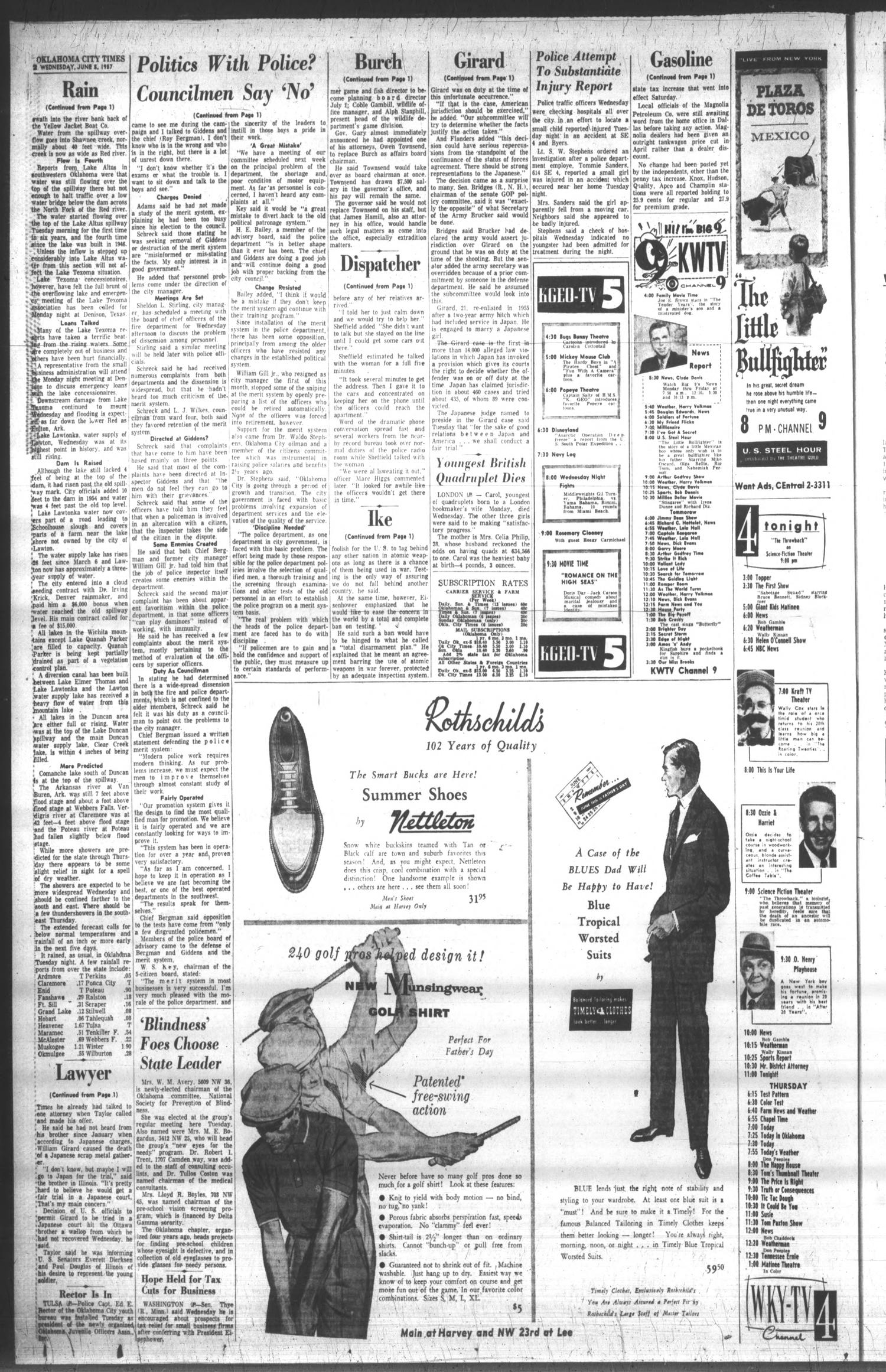 Oklahoma City Times (Oklahoma City, Okla.), Vol. 68, No. 100, Ed. 1 Wednesday, June 5, 1957
                                                
                                                    [Sequence #]: 2 of 38
                                                