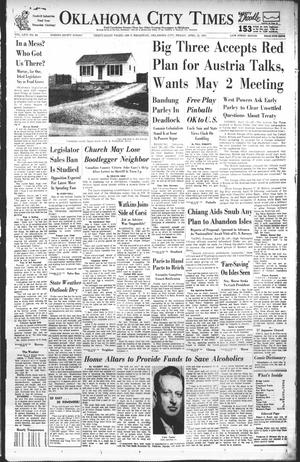 Primary view of object titled 'Oklahoma City Times (Oklahoma City, Okla.), Vol. 66, No. 64, Ed. 4 Friday, April 22, 1955'.