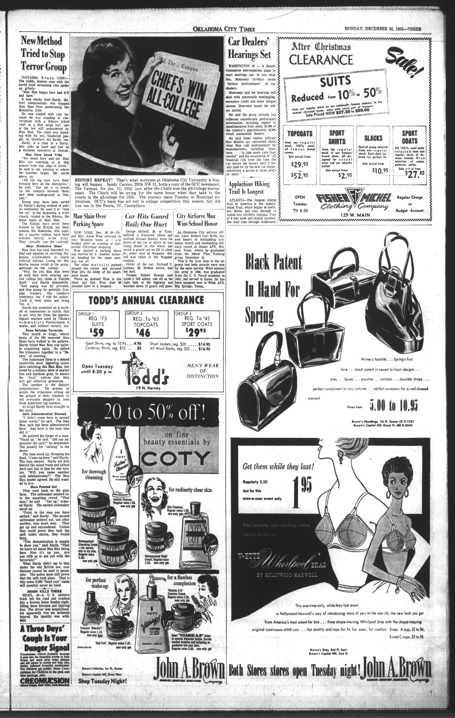 Oklahoma City Times (Oklahoma City, Okla.), Vol. 66, No. 275, Ed. 1 Monday, December 26, 1955
                                                
                                                    [Sequence #]: 3 of 26
                                                