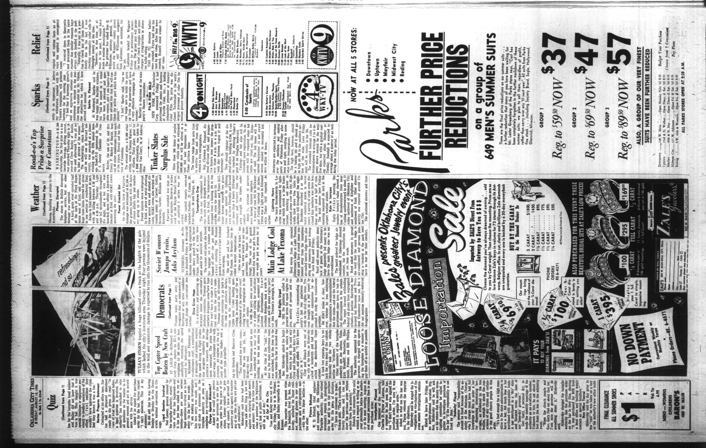 Oklahoma City Times (Oklahoma City, Okla.), Vol. 67, No. 158, Ed. 3 Friday, August 10, 1956
                                                
                                                    [Sequence #]: 2 of 14
                                                