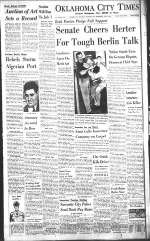 Primary view of object titled 'Oklahoma City Times (Oklahoma City, Okla.), Vol. 70, No. 116, Ed. 3 Wednesday, June 24, 1959'.