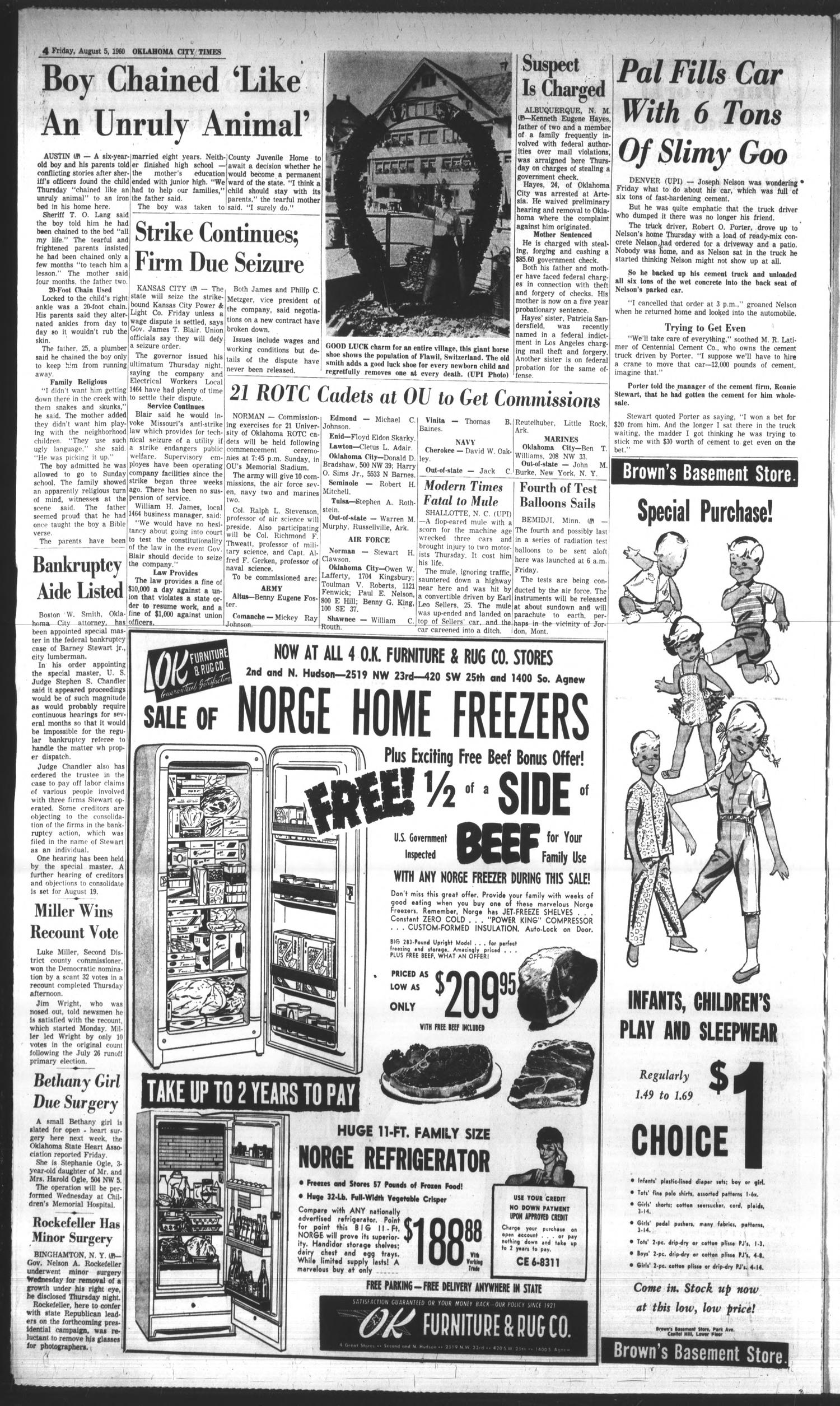 Oklahoma City Times (Oklahoma City, Okla.), Vol. 71, No. 153, Ed. 2 Friday, August 5, 1960
                                                
                                                    [Sequence #]: 4 of 15
                                                