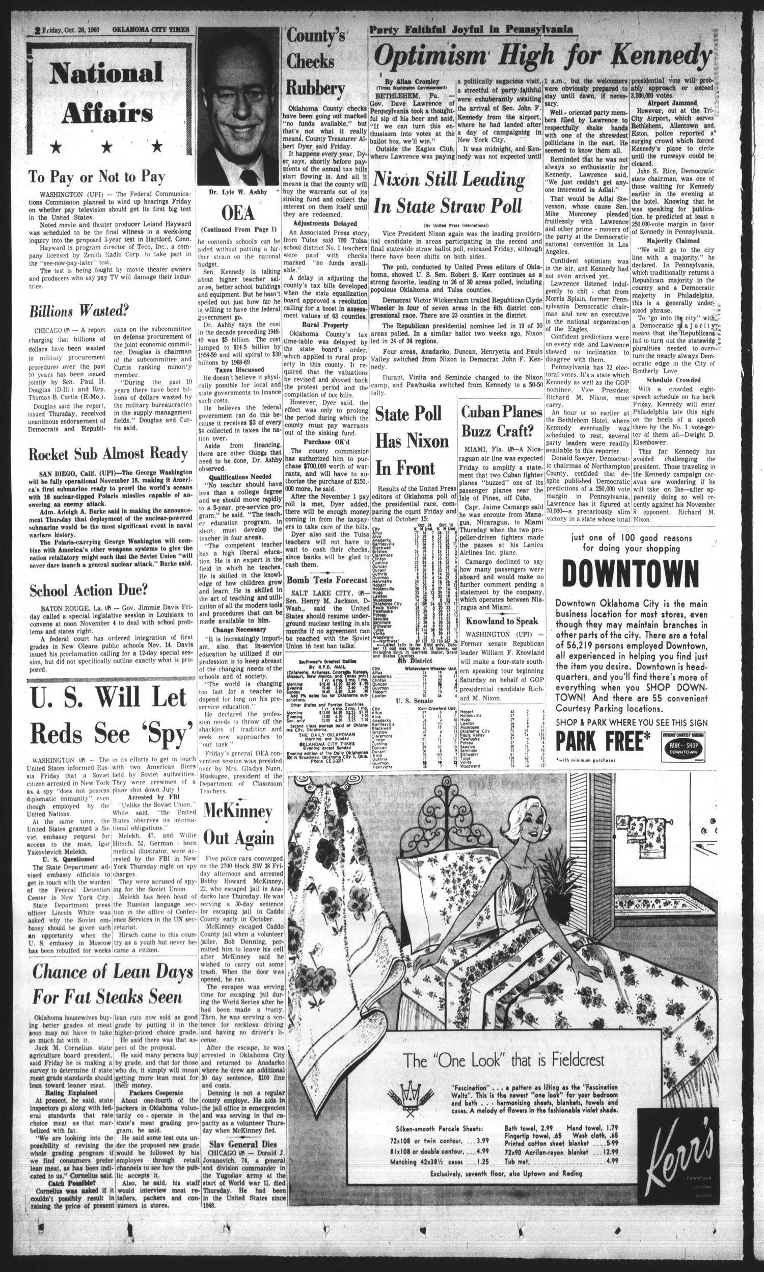 Oklahoma City Times (Oklahoma City, Okla.), Vol. 71, No. 225, Ed. 3 Friday, October 28, 1960
                                                
                                                    [Sequence #]: 2 of 4
                                                