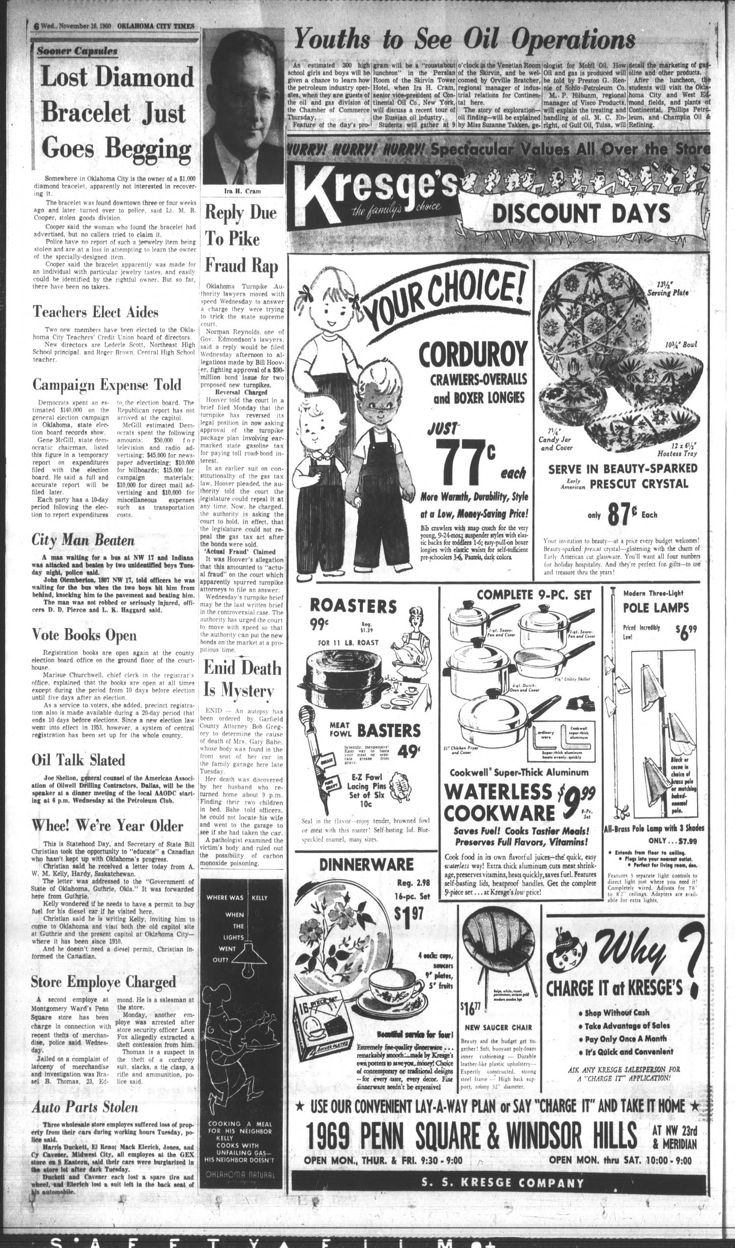Oklahoma City Times (Oklahoma City, Okla.), Vol. 71, No. 241, Ed. 1 Wednesday, November 16, 1960
                                                
                                                    [Sequence #]: 6 of 32
                                                