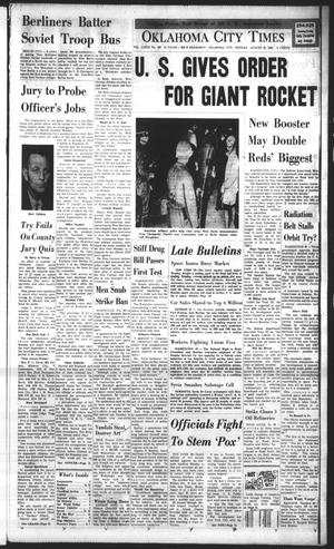 Oklahoma City Times (Oklahoma City, Okla.), Vol. 73, No. 160, Ed. 3 Monday, August 20, 1962