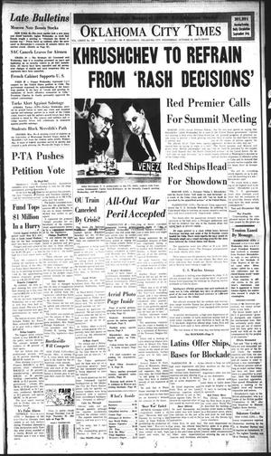 Oklahoma City Times (Oklahoma City, Okla.), Vol. 73, No. 216, Ed. 3 Wednesday, October 24, 1962