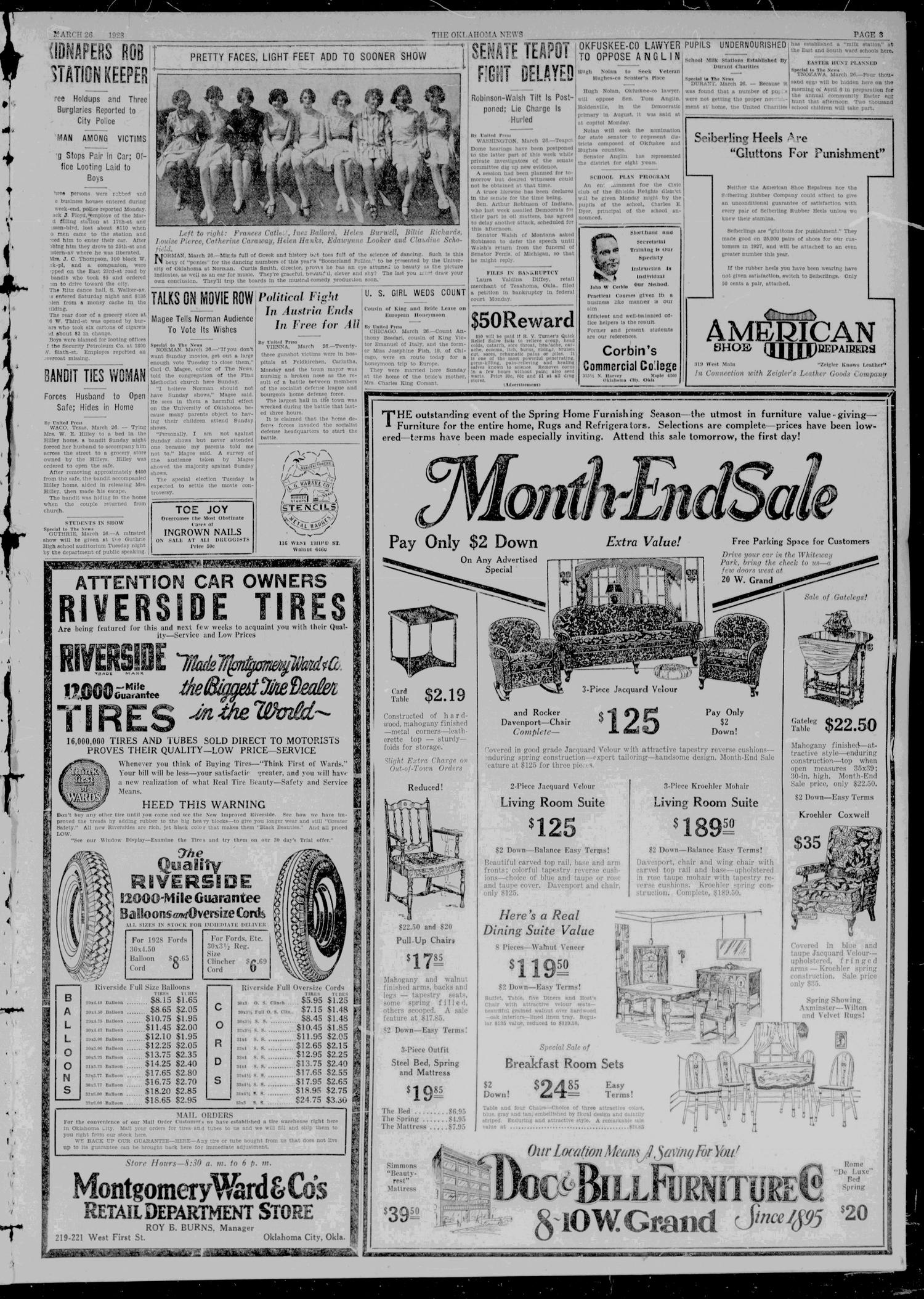 The Oklahoma News (Oklahoma City, Okla.), Vol. 22, No. 148, Ed. 1 Monday, March 26, 1928
                                                
                                                    [Sequence #]: 3 of 16
                                                