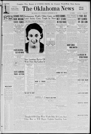 Primary view of object titled 'The Oklahoma News (Oklahoma City, Okla.), Vol. 24, No. 309, Ed. 1 Thursday, September 25, 1930'.