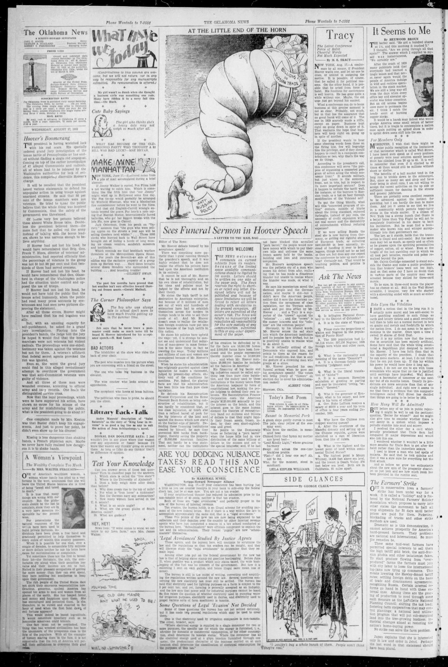 The Oklahoma News (Oklahoma City, Okla.), Vol. 26, No. 272, Ed. 1 Wednesday, August 17, 1932
                                                
                                                    [Sequence #]: 4 of 12
                                                