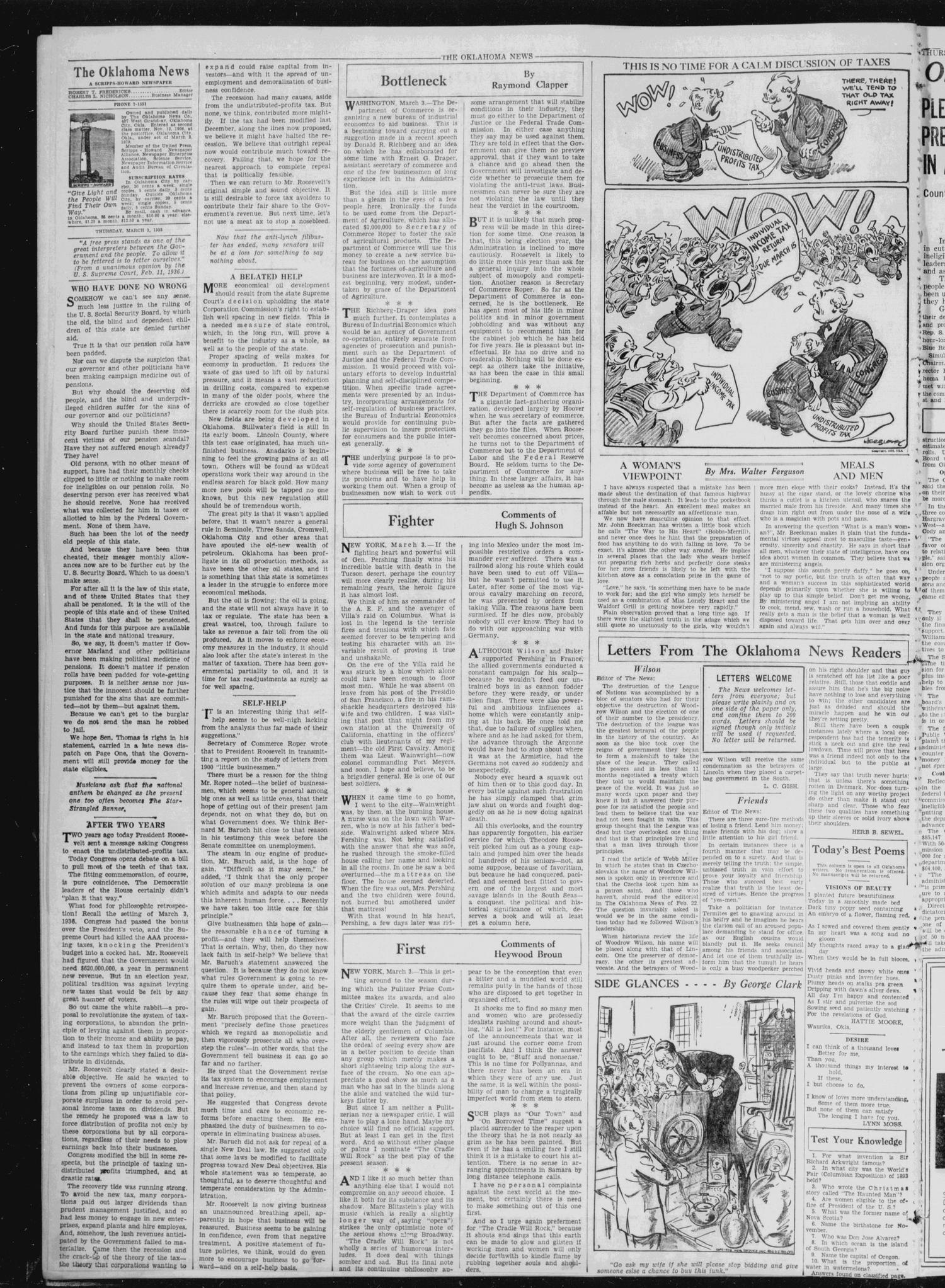 The Oklahoma News (Oklahoma City, Okla.), Vol. 32, No. 148, Ed. 2 Thursday, March 3, 1938
                                                
                                                    [Sequence #]: 4 of 16
                                                