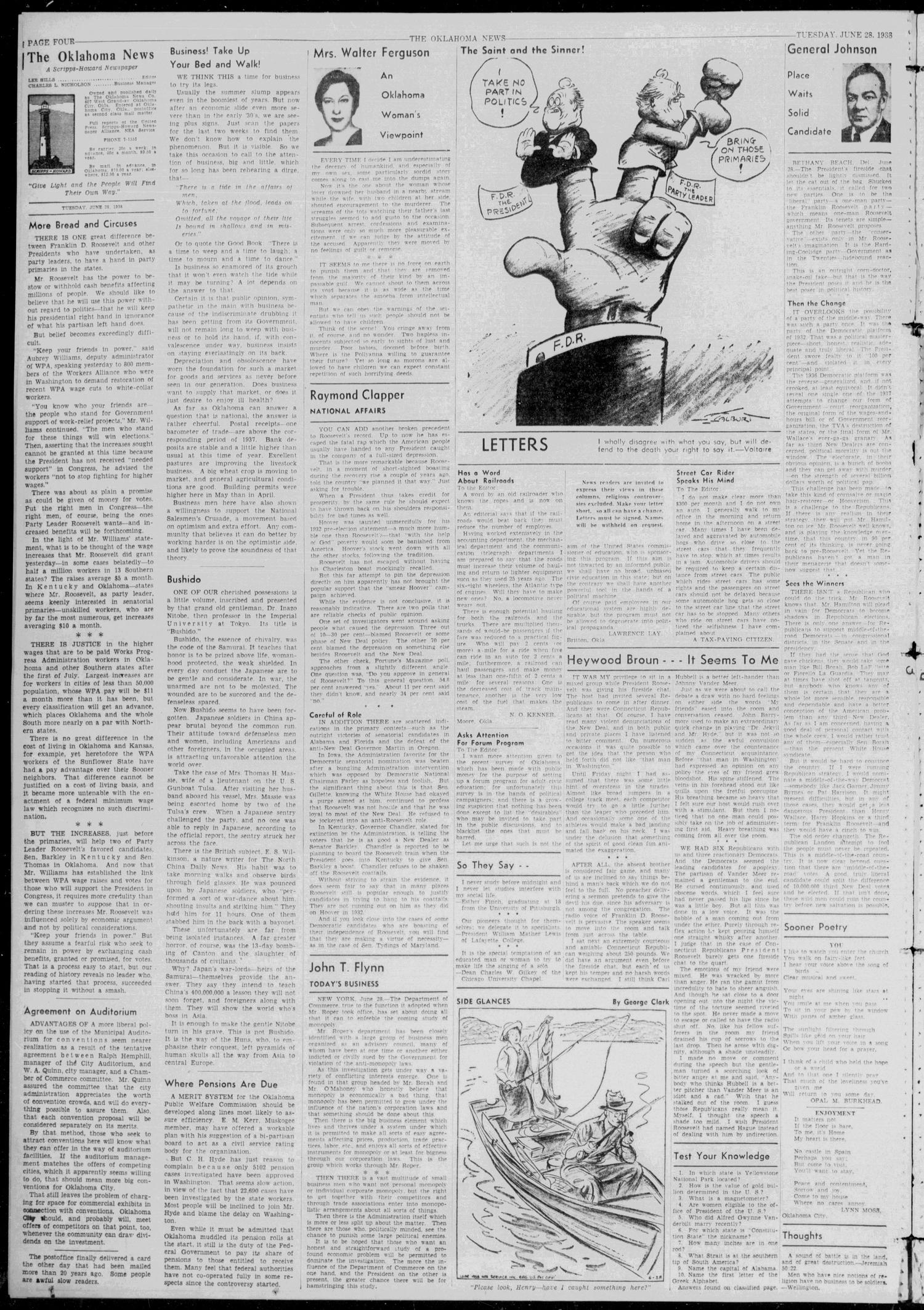 The Oklahoma News (Oklahoma City, Okla.), Vol. 32, No. 265, Ed. 2 Tuesday, June 28, 1938
                                                
                                                    [Sequence #]: 4 of 14
                                                
