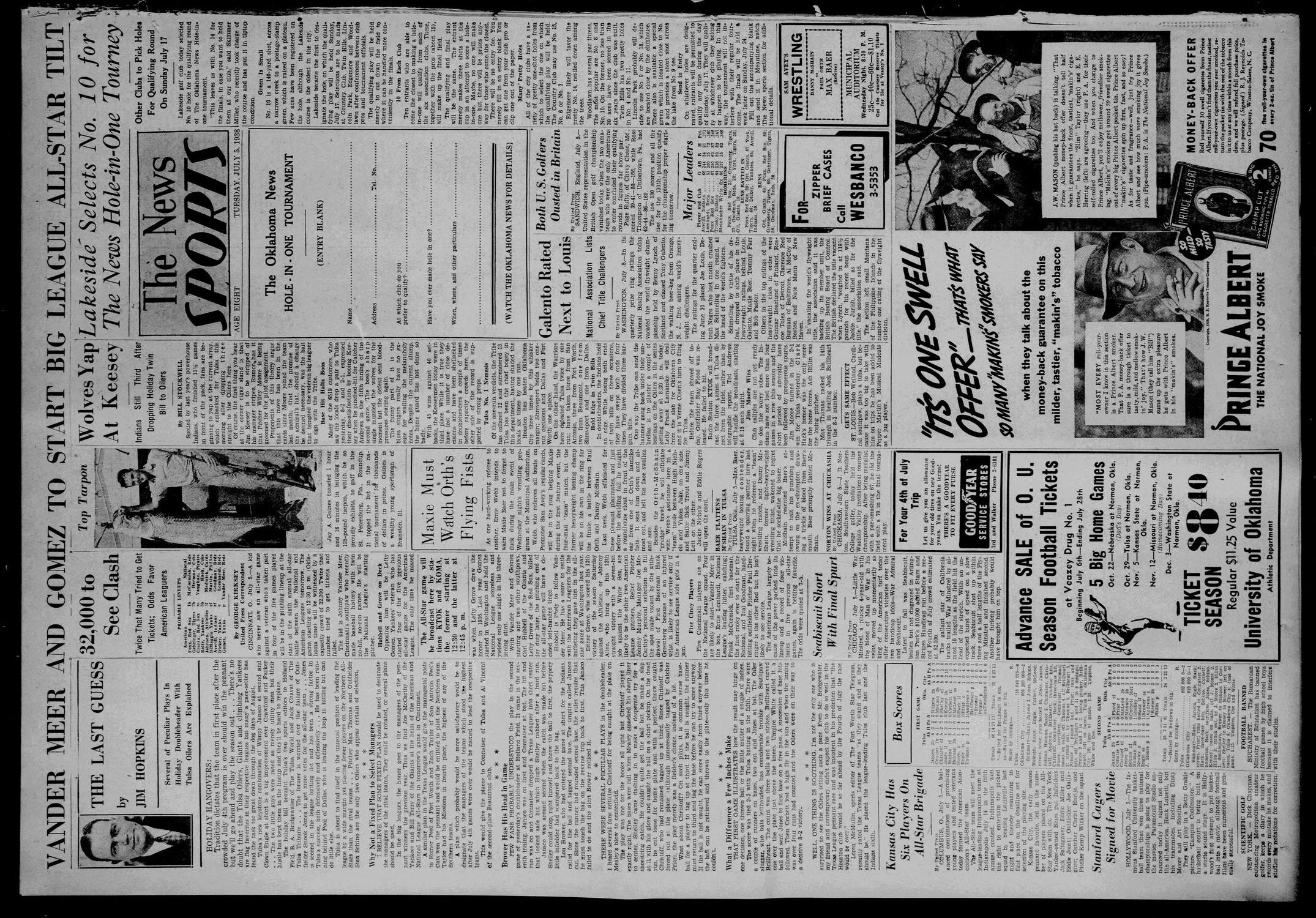 The Oklahoma News (Oklahoma City, Okla.), Vol. 32, No. 272, Ed. 1 Tuesday, July 5, 1938
                                                
                                                    [Sequence #]: 8 of 12
                                                