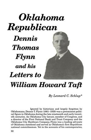 Oklahoma Republican: Dennis Thomas Flynn and His Letters to William Howard Taft