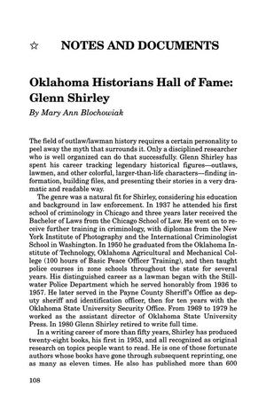 Notes and Documents, Chronicles of Oklahoma, Volume 79, Number 1, Spring 2001
