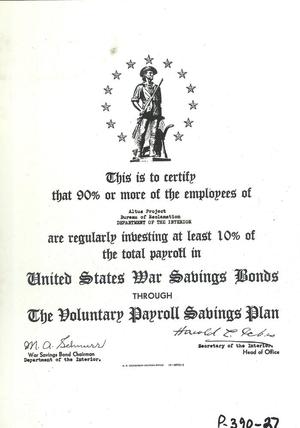 War Savings Bond Certificate