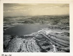 Aerial View of Lake Altus and Dam