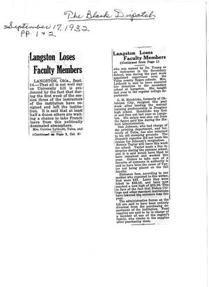Newspaper clipping on Langston Univerity