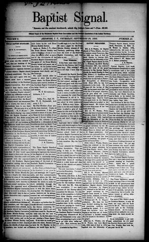 Baptist Signal. (Ardmore, Indian Terr.), Vol. 2, No. 42, Ed. 1 Thursday, September 28, 1899
