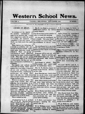 Western School News. (Taloga, Okla.), Vol. 2, No. 7, Ed. 1 Wednesday, November 1, 1905