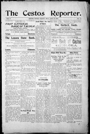 The Cestos Reporter. (Cestos, Okla.), Vol. 5, No. 11, Ed. 1 Friday, August 10, 1906