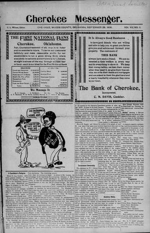 Cherokee Messenger. (Cherokee, Okla.), Vol. 7, No. 11, Ed. 1 Friday, September 28, 1906