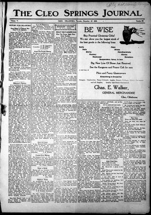 The Cleo Springs Journal (Cleo, Okla.), Vol. 5, No. 36, Ed. 1 Thursday, December 20, 1906