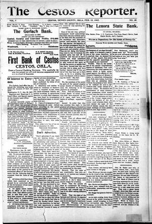 The Cestos Reporter. (Cestos, Okla.), Vol. 5, No. 38, Ed. 1 Friday, February 15, 1907