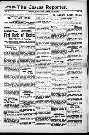 The Cestos Reporter. (Cestos, Okla.), Vol. 5, No. 45, Ed. 1 Friday, April 12, 1907