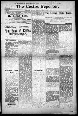 The Cestos Reporter. (Cestos, Okla.), Vol. 6, No. 11, Ed. 1 Friday, August 9, 1907