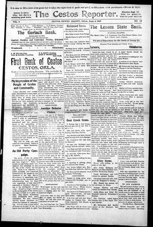 The Cestos Reporter. (Cestos, Okla.), Vol. 6, No. 15, Ed. 1 Friday, September 6, 1907