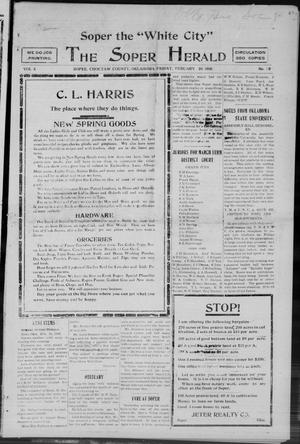 The Soper Herald (Soper, Okla.), Vol. 3, No. 29, Ed. 1 Friday, February 26, 1909