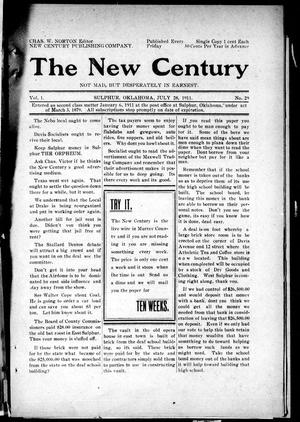 The New Century (Sulphur, Okla.), Vol. 1, No. 29, Ed. 1 Friday, July 28, 1911